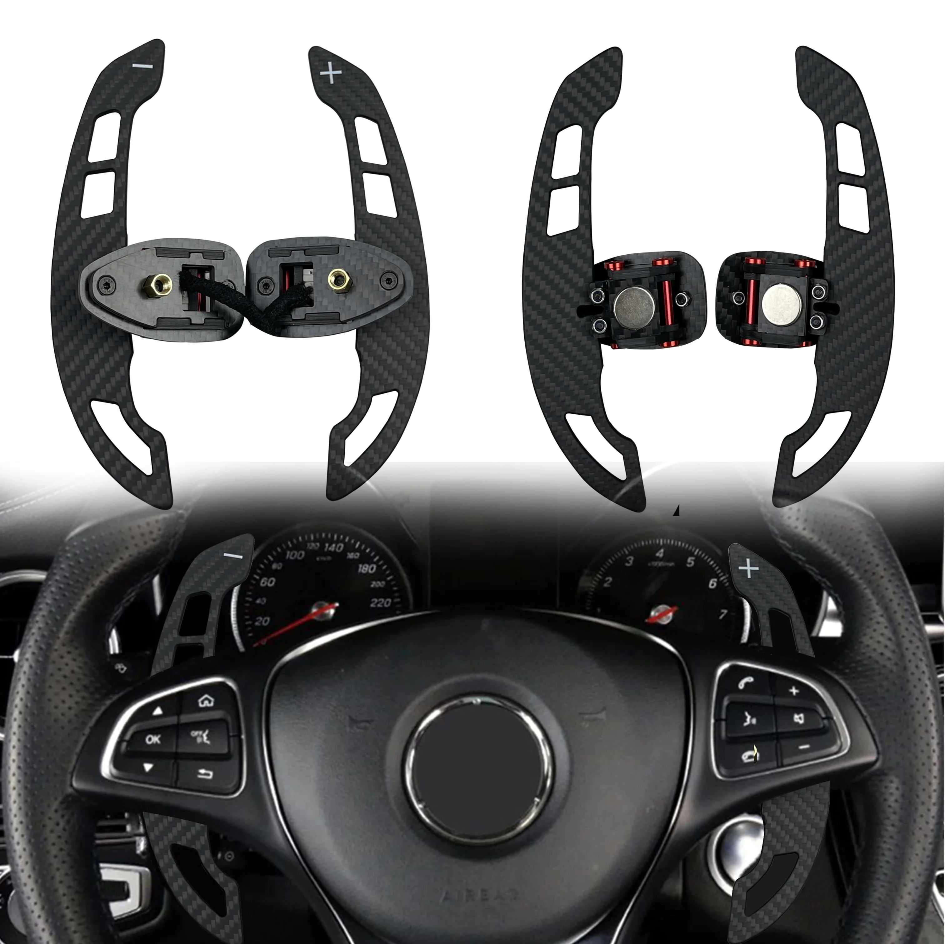 Carbon Fiber Steering Wheel Magnetic Shift Paddle For Mercedes-Benz W212 W246 W177 A45AMG W205 W176 W213 C205 W463 W222 W447 car shift latch