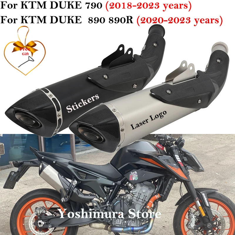 

Для KTM DUKE 790 890 890R DUKE790 DUKE890 2018-2023, модификация выхлопной трубы мотоцикла Mid Link, тепловая шиеле из углеродного волокна