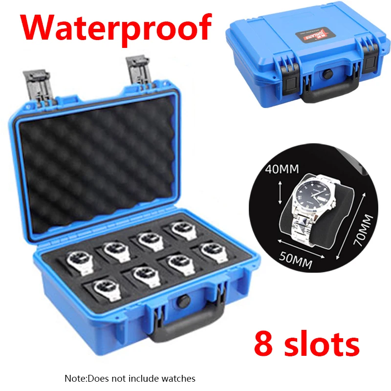Portable Waterproof ABS Plastic Multi-Slot Watch Storage Case