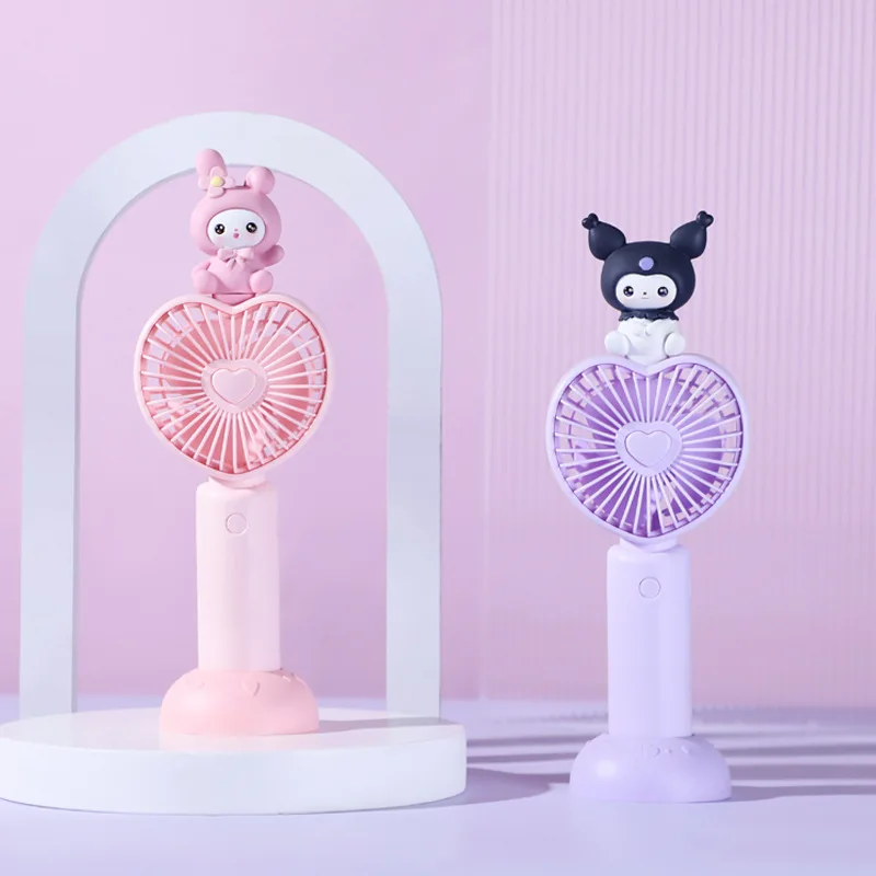 

Creative Portable Sanrio Kuromi My Melody Fan USB Charging Handheld Small Fan Cartoon Student Dormitory Powerful Electric Fan