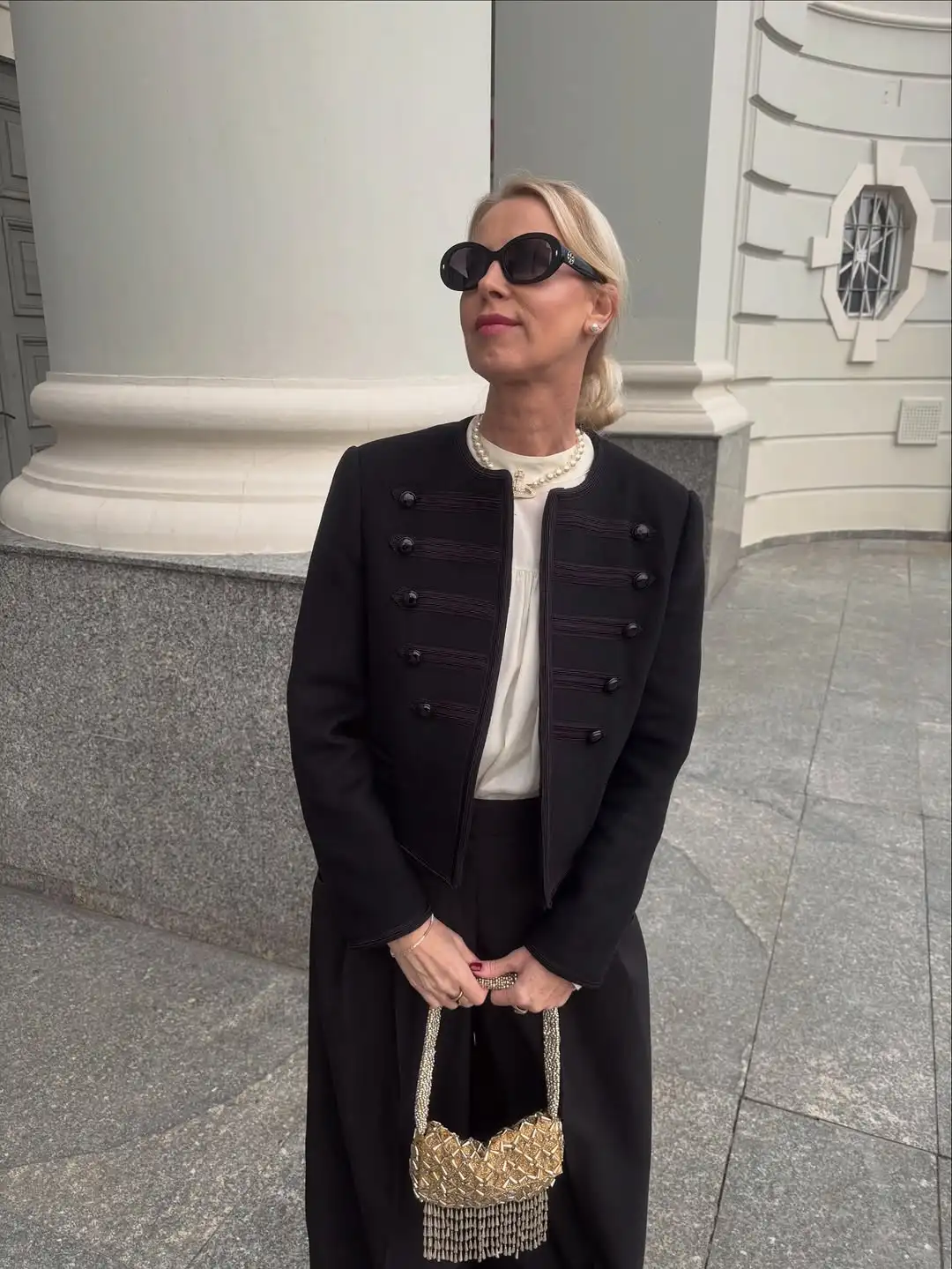 Chic Black Round Neck Napoleon Military Jacket Women Casual Full Sleeve Buttons Cropped Slim Coat 2026 Lady Daily Street Jackets 16 S88408df3fa1e4c2295db367a782f6209U