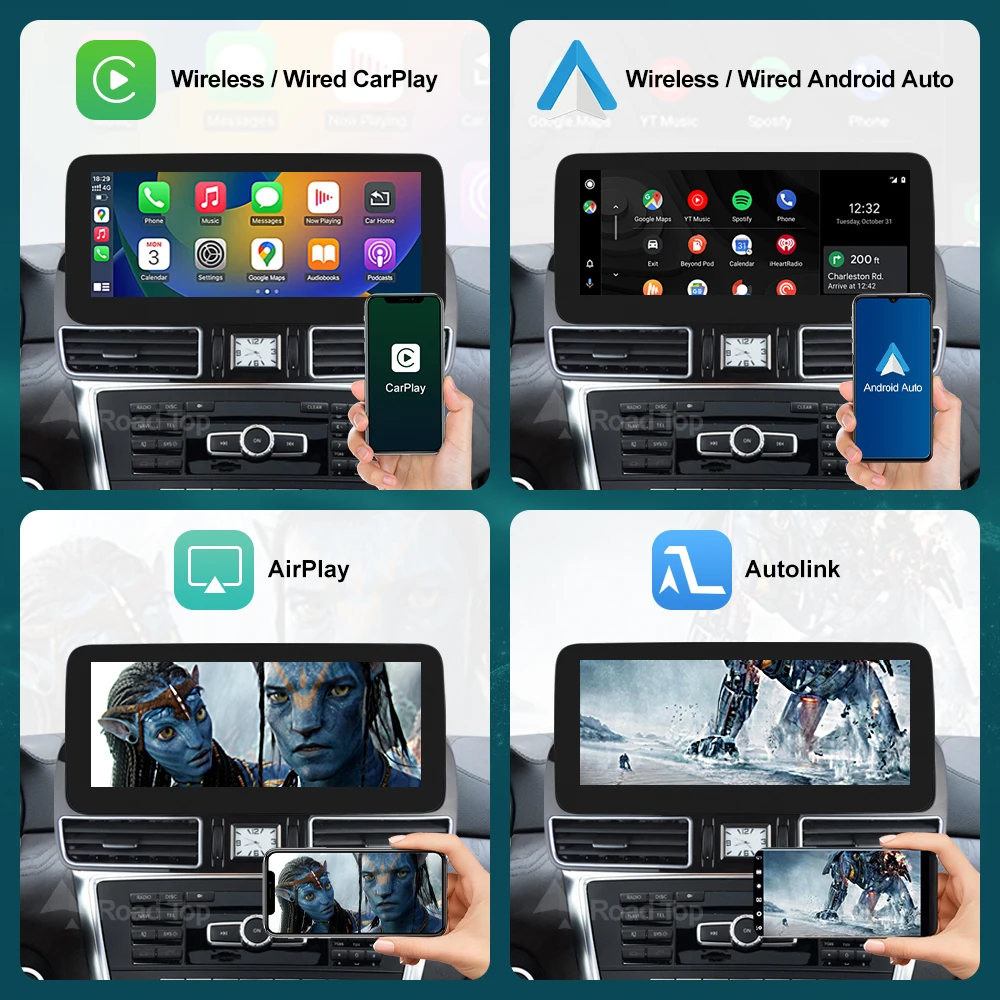 Pantalla táctil IPS Linux multimedia inalámbrica CarPlay Android Auto NTG4.5 de 12.3' para Mercedes-Benz ML GL W166 X166 2012-2015 4