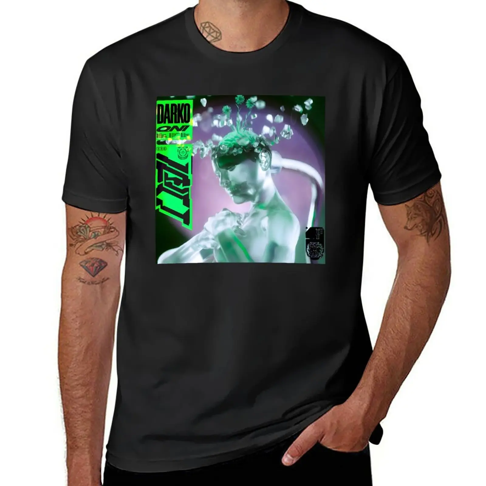 

darko us Album T-Shirt heavyweights plain slim fit t shirts for men