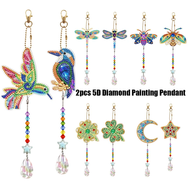 12/16Pcs DIY Flip Flop Diamond Painting Keychains Summer Style Double Sided  Diamond Art Mosaic Key Rings Backpack Pendant Gifts