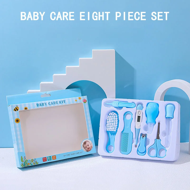 8pcs/set Baby Care Kit Baby Hygiene Kit Nail Scissors Clipper Portable Infant Child Healthcare Tools Sets for Toddler Gift