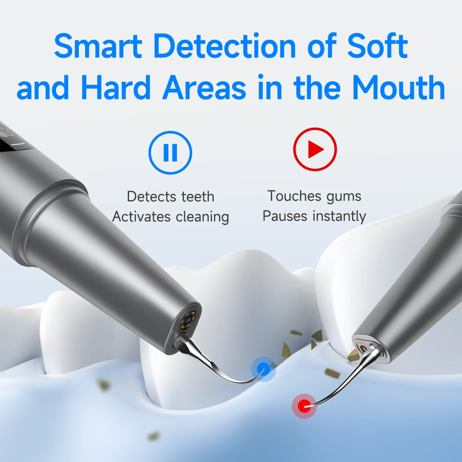 Visible Ultrasonic Dental Scaler Tartar Remover 5 modes with LED Light Household Teeth Cleaning Tools Dental Cleaner Oral Care 3