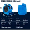 1/2hp Air Mover Floor Drying Blower Fan - Powerful 1/2HP Motor Carpet Dryer, 2200 CFM Air Flow, Lightweight Design, 2-Speed 3