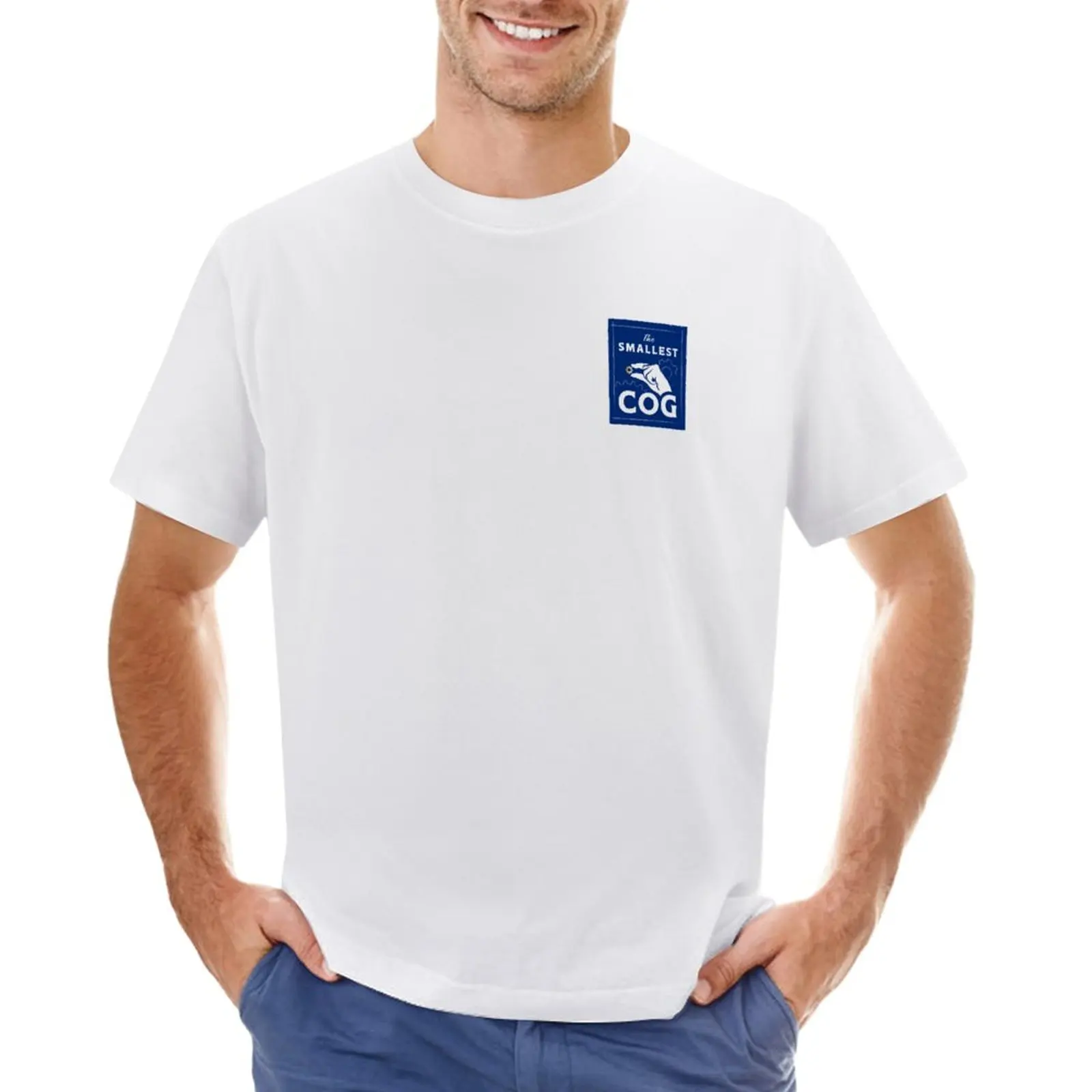 

The Smallest Cog | Blue Logo Design T-Shirt Aesthetic clothing Blouse customizeds heavy weight t shirts for men