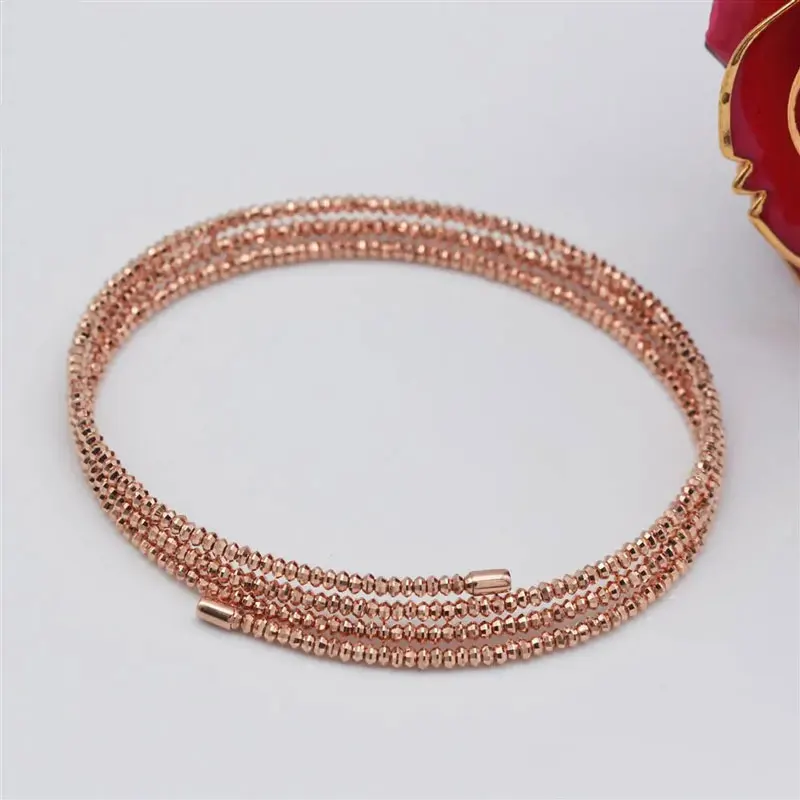 585 Purple Gold Plated 14K Rose Gold Shiny Multilayer String Beads Fashion  Shiny Glamour Party Jewelry Bracelet for Women - AliExpress
