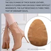 Woman Beige Black Latin Dance Booties Women Open Toe Lace Up Stiletto Bootie for Girls Suede Sole High Heel Dance Boots Shoes 3