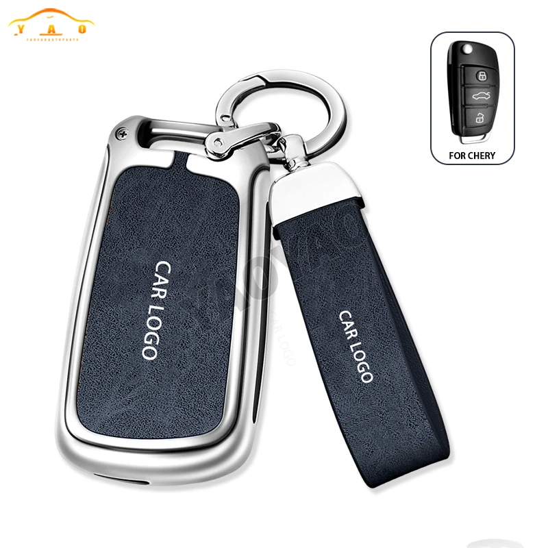 

Car Zinc Alloy Leather Key Cases Holder Cover For Chery ARRIZO7 E3 E5 A3 A5 Tiggo 2 3 5 3X Fulwin2 Eastar Auto Accessories