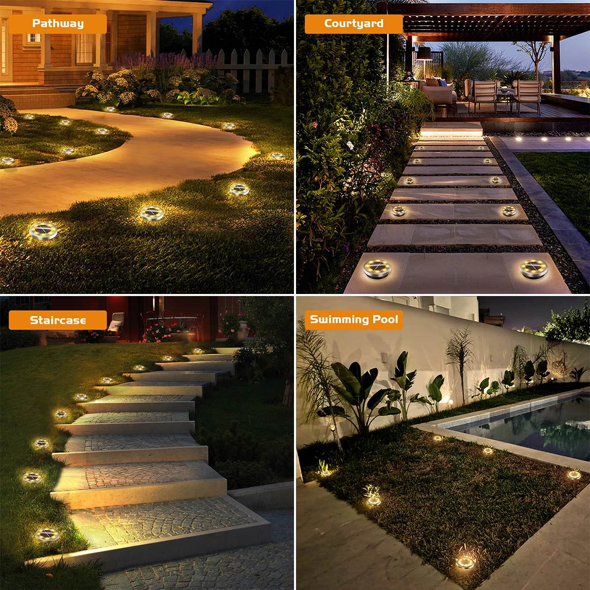 Solar Lights Outdoor Waterproof Auto On/off Solar Lights for Outside Garden Landscape Lighting for Patio Pathway solar lights solar fairy lights solar landscape lights solar pathway lights garden lights