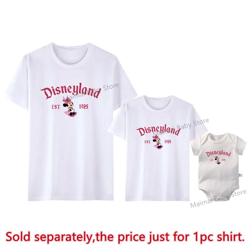 New Vintage Disneyland Est 1928 Shirts Retro Mickey And Friends Print Family Matching Outfits Funny Disney Trip Tops Tees 3