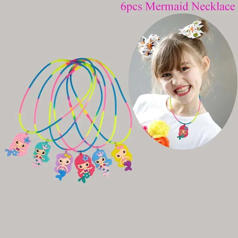 Little Mermaid Party Supplies Mermaid Bracelet Ring Necklace Keychain Birthday Party Decorations Kids Baby Shower Favors
