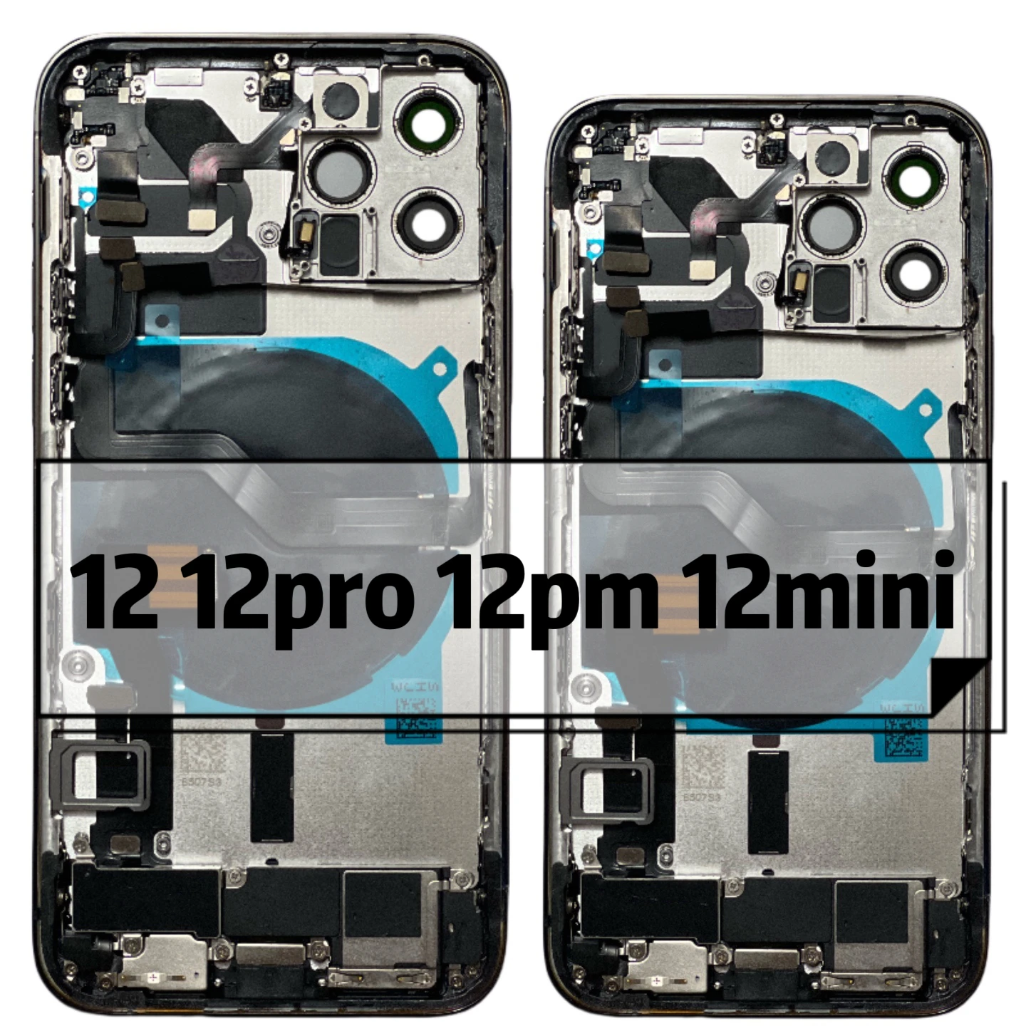 

Full Back Housing with Flex for iPhone 12promax with Charging Port Power Volume High Quality Cable