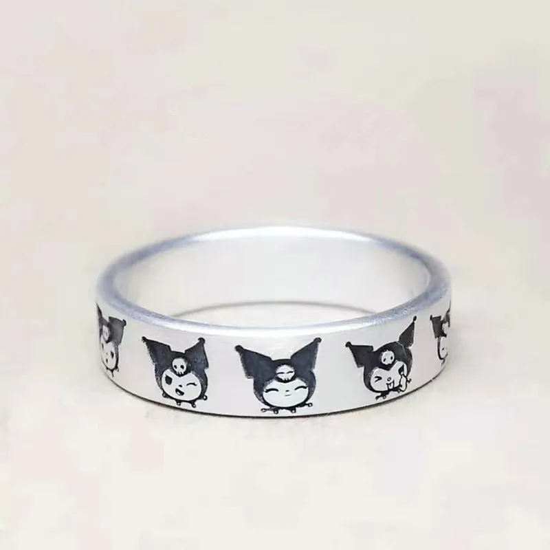 Hello Kitty Kulomi Silver Plated 925 Couple Ring Unisex Cute Cartoon Pattern Anime Character Adjustable Size for Girlfriend Gift 2 Hello Kitty Kulomi Silver Plated 925 Couple Ring Unisex Cute Cartoon Pattern Anime Character Adjustable Size for Girlfriend Gift 2