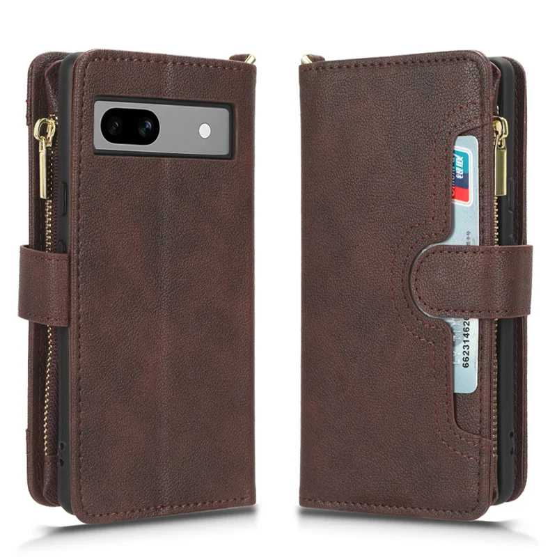

Fit in Google Pixel 7A Luxury Zipper Bag skin PU with Cord Leather Case for Google Pixel 7A Pixel 7A Phone Case