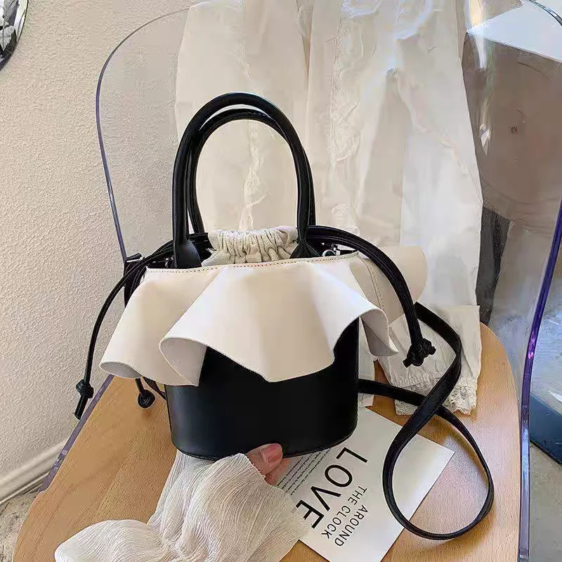 Korean Ruffle Edge Fashion Sweet Female Handbag Women Shoulder Bag Croddbody Underarm Bag