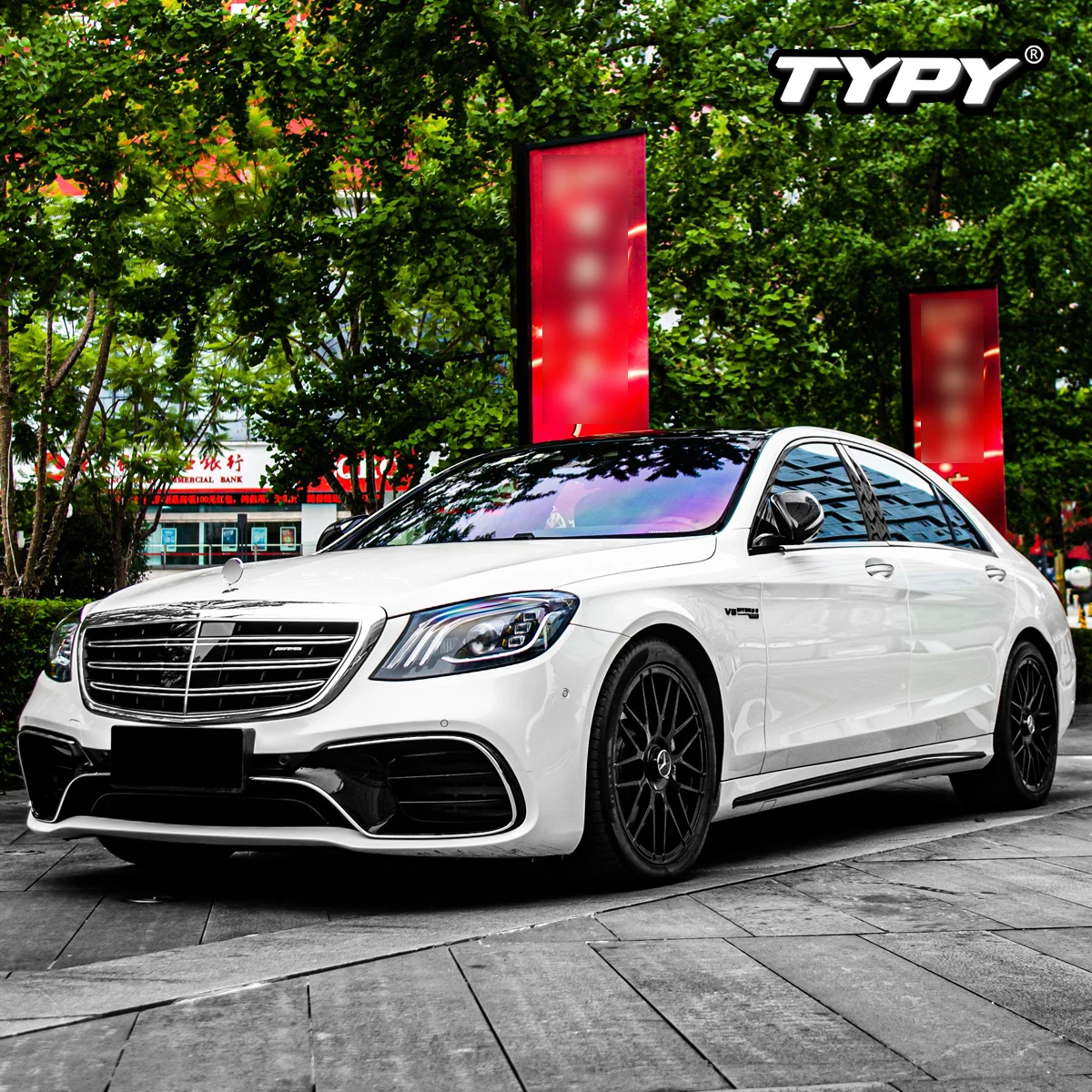 Cuztom Tuning 2014-2018 メルセデスベンツ W222 S クラス S400 S500 S550 S63 S65 AMGスタ For Mercedes Benz C217 S550 S63 S65 AMG Carbon Fiber Rear Roof Spoiler  Window Wing Lip 2014 2018