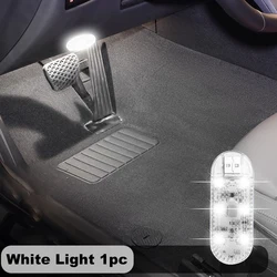 Mini LED Touch Light - USB Rechargeable Portable Night Lamp for Car Interior Decoration (1pc white)
