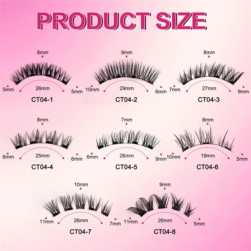 Suction Magnetic Eyelashes with Applicator No Glue Needed Natural Magnetic Lashes Kit No Removal Fixed Position