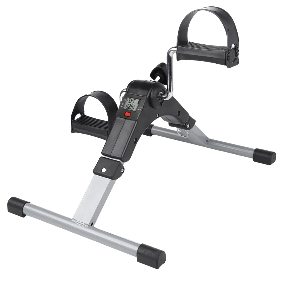 Display lcd mini bicicleta de exercício portátil pernas finas bicicleta de exercício com temporizador dobrável pedal exercitador casa fitness 7