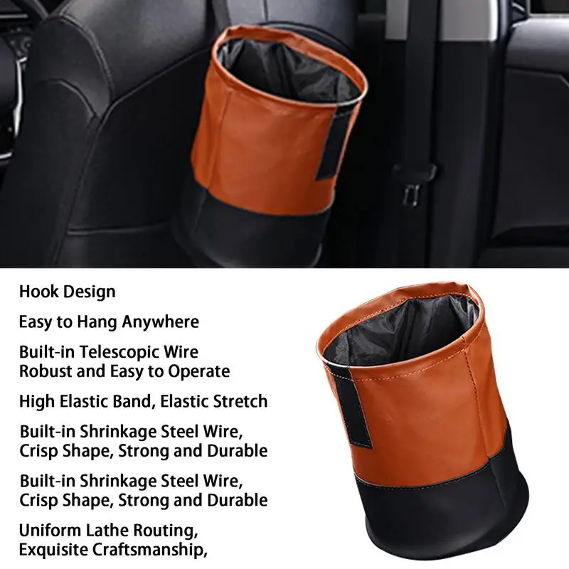 Sac poubelle multifonctionnel pour voiture avec boucle magnétique