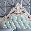 D80 Simple Headboard Double Bed Wood European King Size Living Room Double Bed Princess Modern Cama Matrimonial Bedroom Furnitur 6