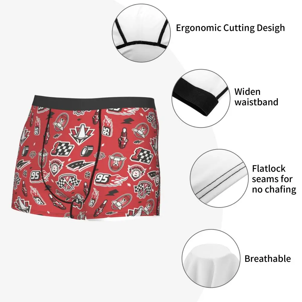 Custom Lightning McQueen Car Collage Boxers Shorts Men's Briefs Underwear Cool Underpants