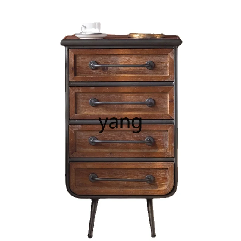 

CX Four-Bucket Cabinet Solid Wood Vintage Industrial Style Living Room Decoration Bedroom Storage Wall Locker Small