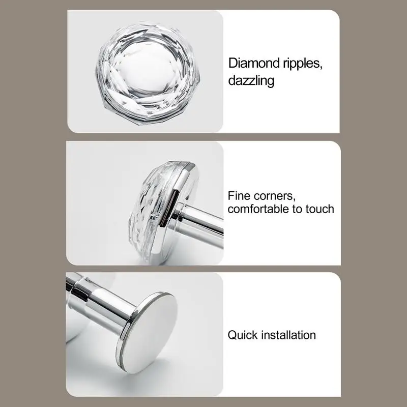 Toilet Flusher Top Push Button Rhinestone Pattern Toilet Tank Button Pusher Nail Protection Flush For Manicure Lover toilet flush button