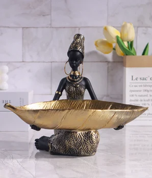 African Girl Desk Storage Ornament 1