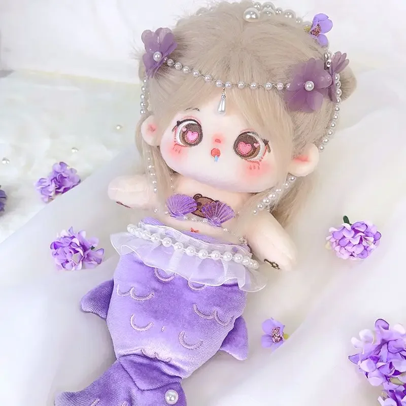 Mermaid 3-piece set, 4-piece set, 20cm cotton doll clothes, baby clothes 3