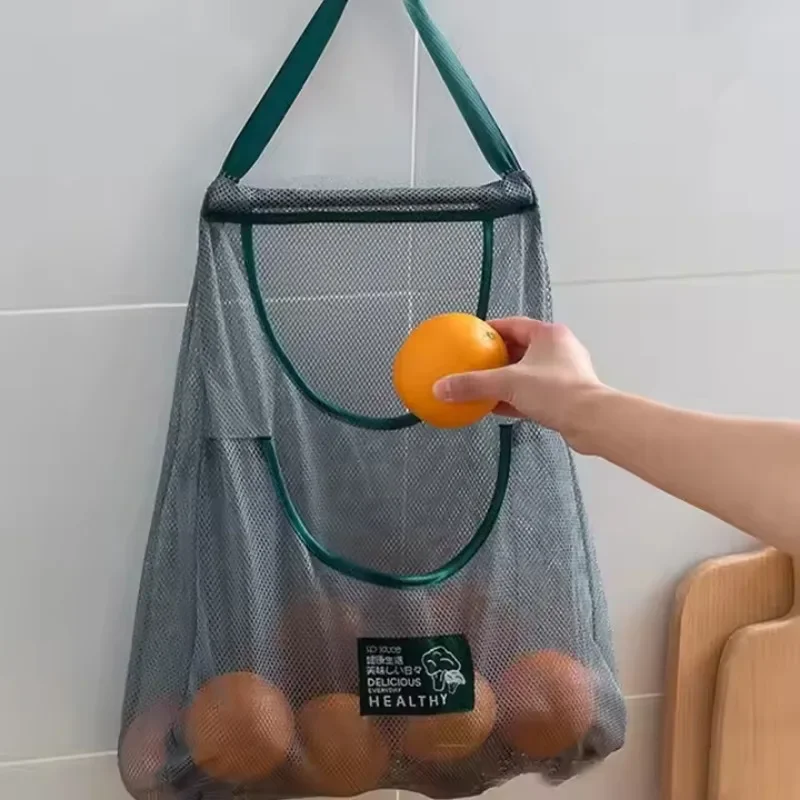 Portable Mesh Food Storage Bag for Onion Garlic Potato Durable Kitchen Organizer Reusable Breathable Vegetable Storage Bag
