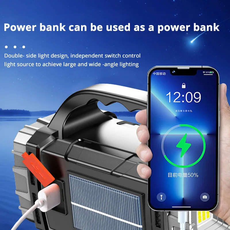 Description Picture 6 of itemHigh Power Rechargeable LED Flashlight Multifunctional Portable Light with Side Light Waterproof Multiple Lighting Modes