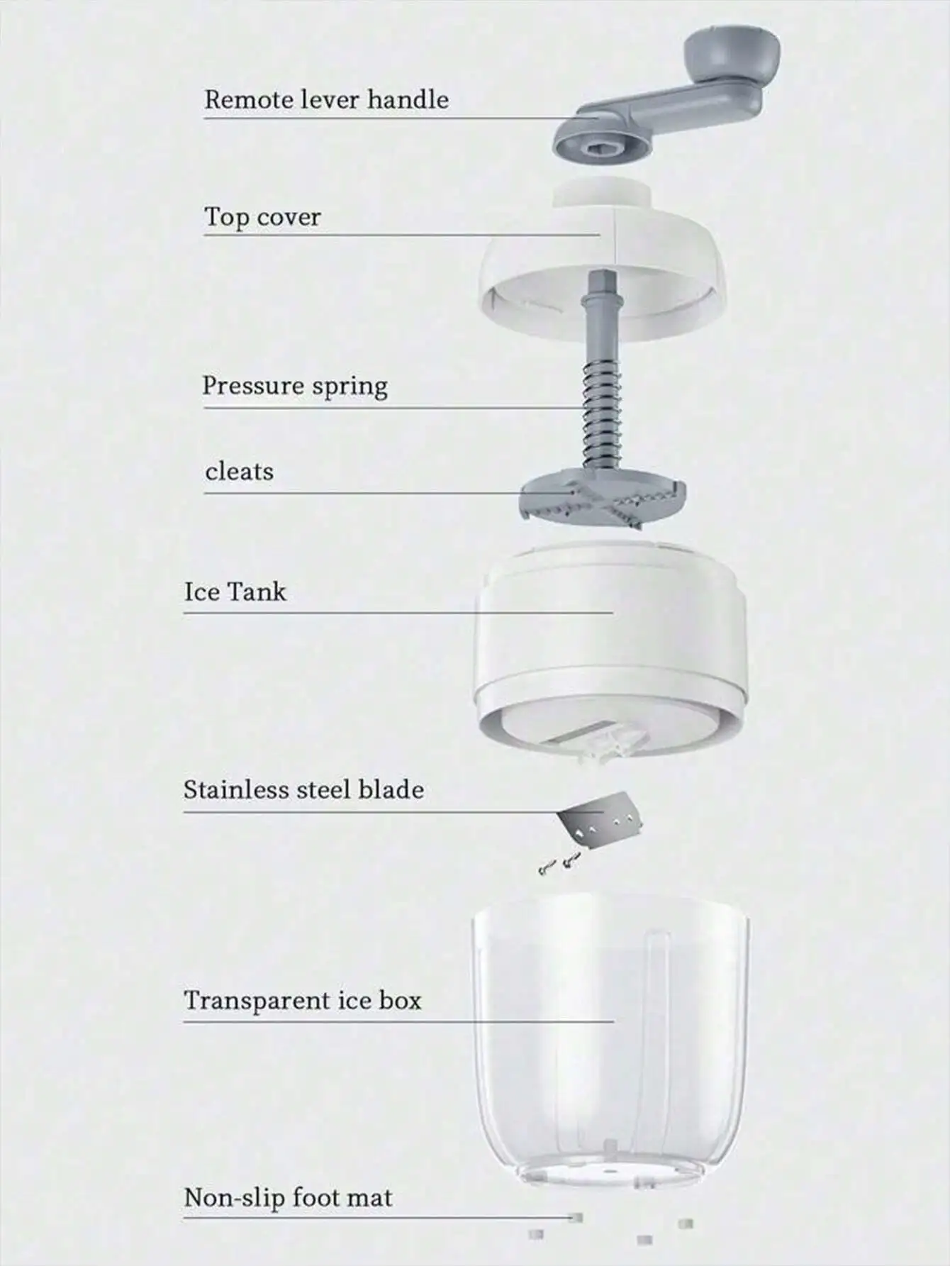 1pc DIY Portable Manual Ice Crusher, Minimalist And Fashionable Design, Ice Shaver And Tray Can Be Purchased Separately Or C