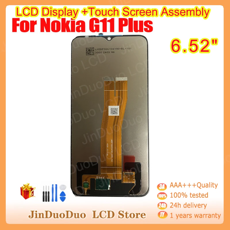 

6.52"Original For NOKIA G11 Plus LCD Display Touch Screen Digitizer Assembly For Nokia G11 Plus Display with Frame Replacement