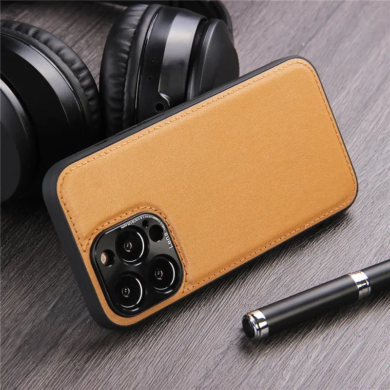 iphone 11 Pro Max clear case For iPhone 13 Pro Max Camera Protection PU Leather Phone Case For iPhone 12 11 Pro Max 13 Shockproof Bumper Business Back Cover leather iphone 11 Pro Max case