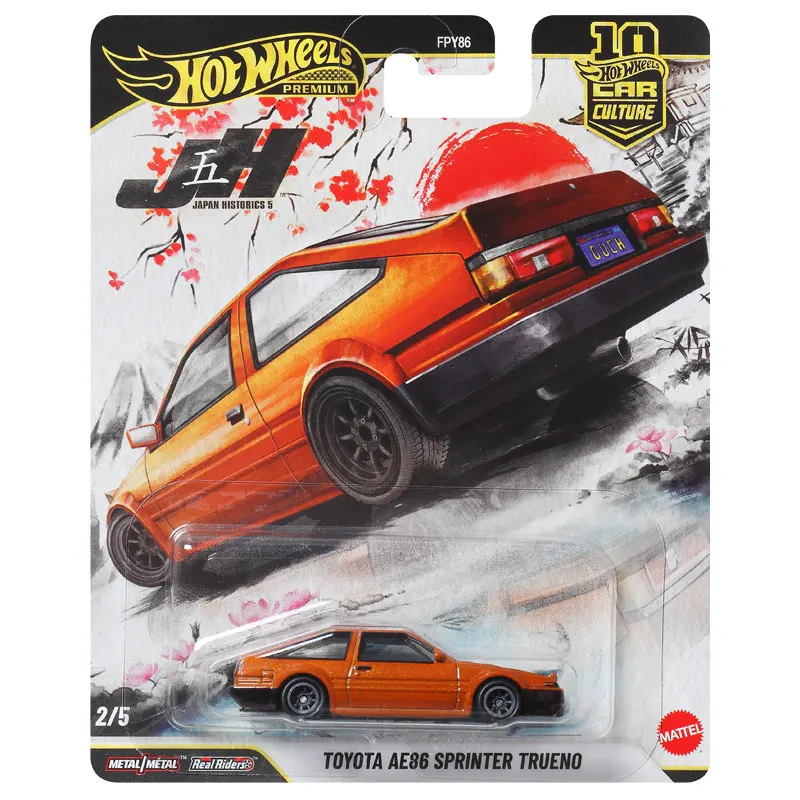 핫휠 프리미엄 2025 FPY86-P 일본 역사 차량 5종, 닛산 GTR, 토요타, 혼다, 닷선, 1:64 합금 자동차, 수집가용 다이캐스트 모델