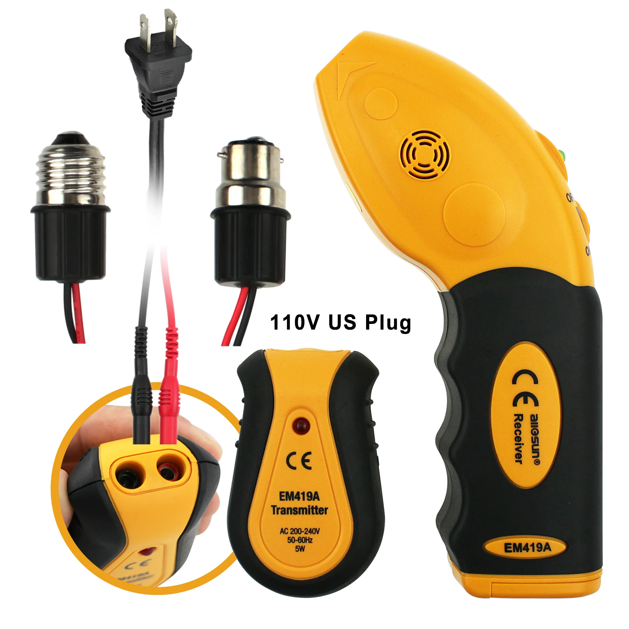 all-sun AC 100-120V/200~240V Circuit Breaker Finder Miniature Circuit Tracer Detector Electric Non-Contact Voltage Sensor LED