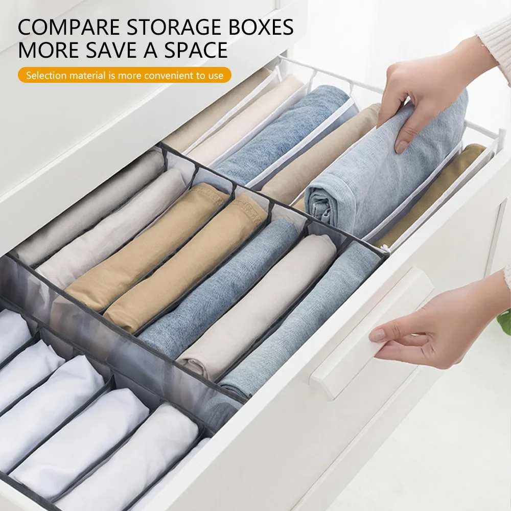Clothes Organizer Jeans Underwear Drawer Storage Box Bras Socks Organizer Wardrobe Dormitory Compartment Storage Bag