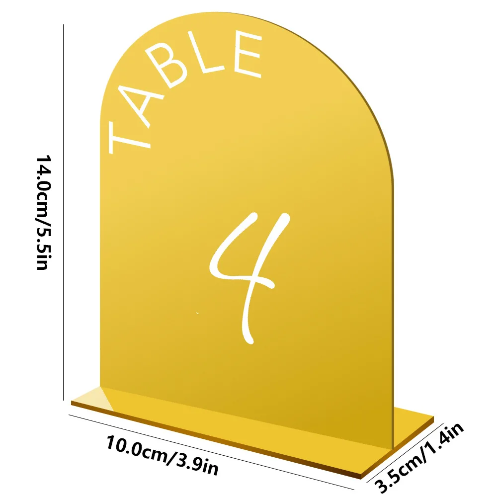 Arched Digital Label Acrylic Table Position Card, Wedding Table Number Card, Dining Diy Personalized Seat Card