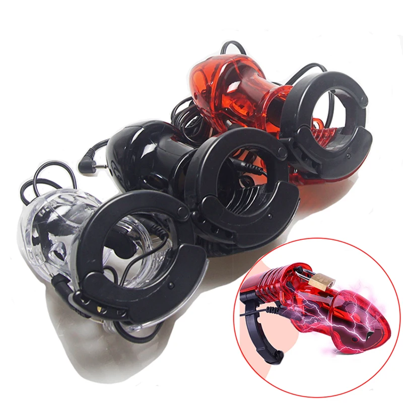 Electro Sex Toys Electric Penis Ring E-stim Toys for Men BDSM Electro Shocker Shock Chastity Cock Cage