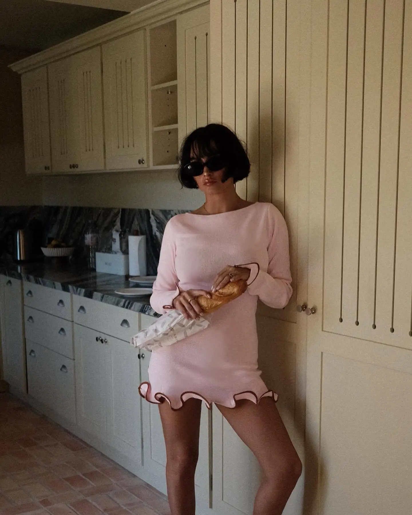 JULISSA MO Knitted Sexy Round Neck Ruffles Dress Women Black Long Sleeve Evening Dress Female Autumn Slim Elegant Party Clubwear