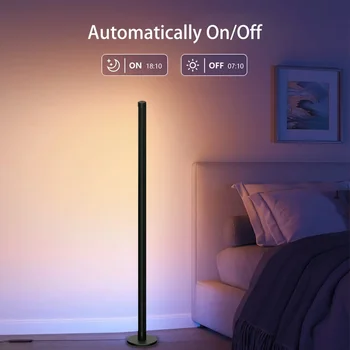 LED Smart Corner Floor Lamp Tuya WIFI Bluetooth Standing RGB Ambient Light Game Room Wall Decor Work with Alexa Google Assistant 5