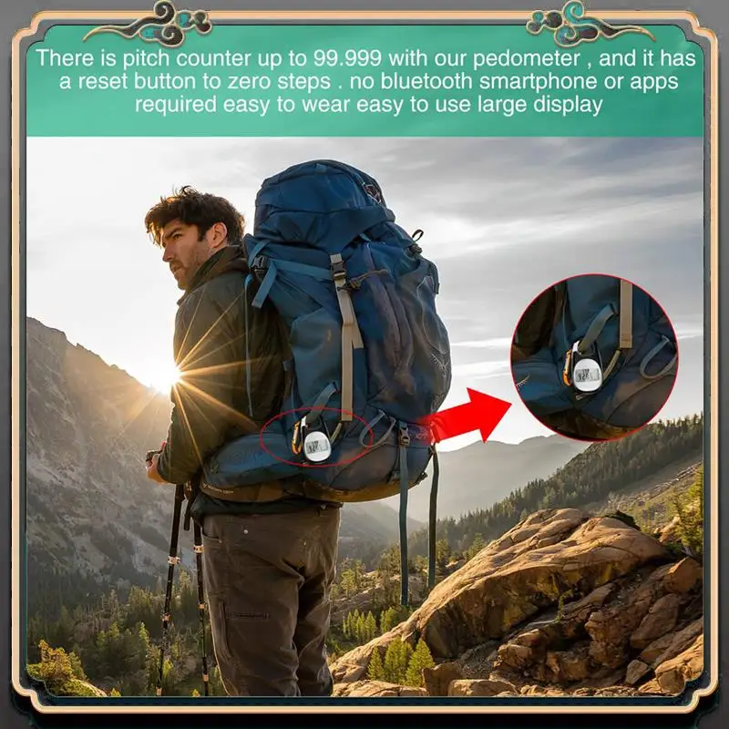 Pedometer For Walking, Portable Walking Pedometer 3D Step Counter, Simple Electronic Steps Tracker With Carabiner Durable