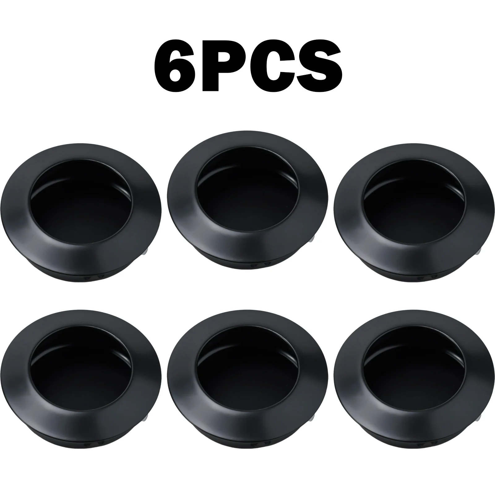 Description Picture 6 of item6PC Door Handles Stainless Steel Recessed Invisible Handle Cabinet Pulls Fire Proof Door Disk Room Round Ring Handle Pull