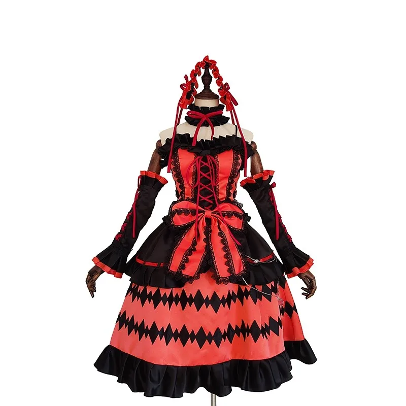 

Anime Date A Live Cosplay Costume Nightmare Tokisaki Kurumi Cos Gothic Dress Set