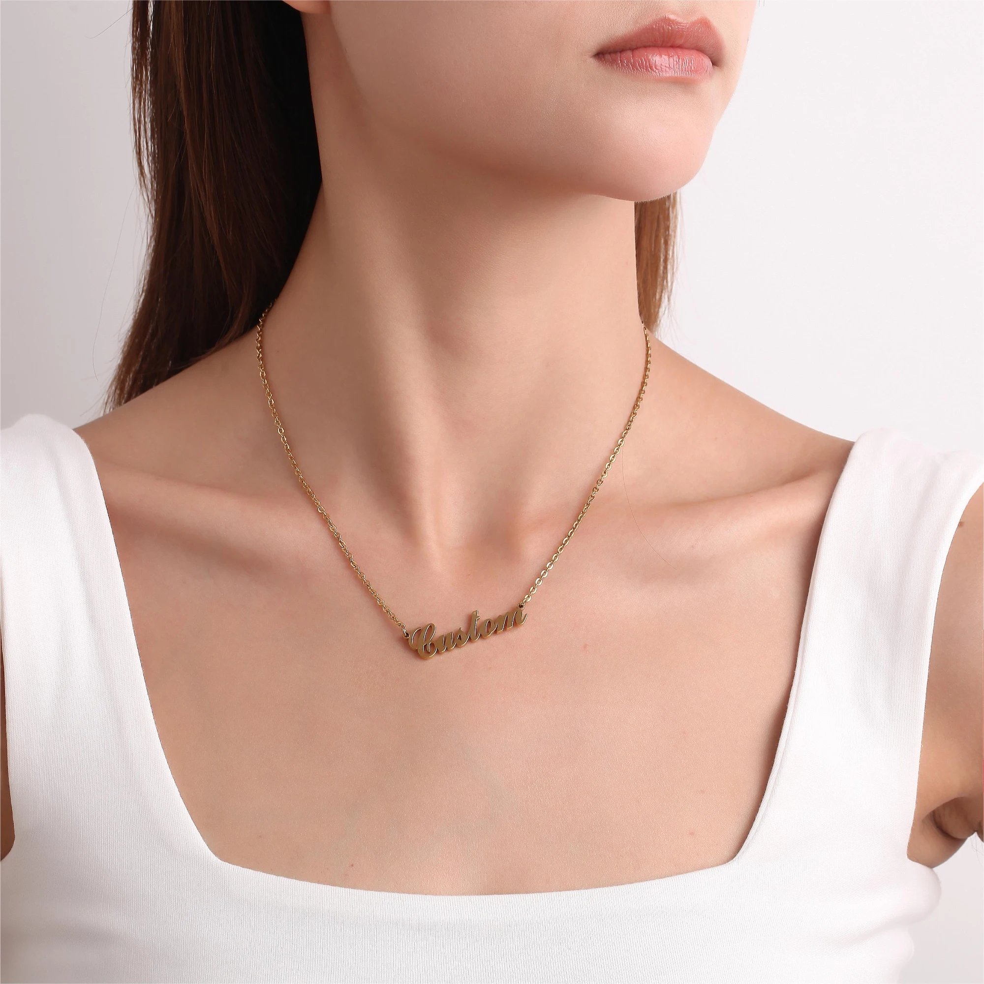 Daily Custom Name Necklace For Women Handmade Nameplate Pendant Necklaces Minimalist Best Friend Gift