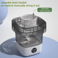 Mini Machine à laver pliante 12l, seau pour chaussettes, sous-vêtements, culottes, nettoyage, Portable, petite Machine à laver domestique de voyage 5